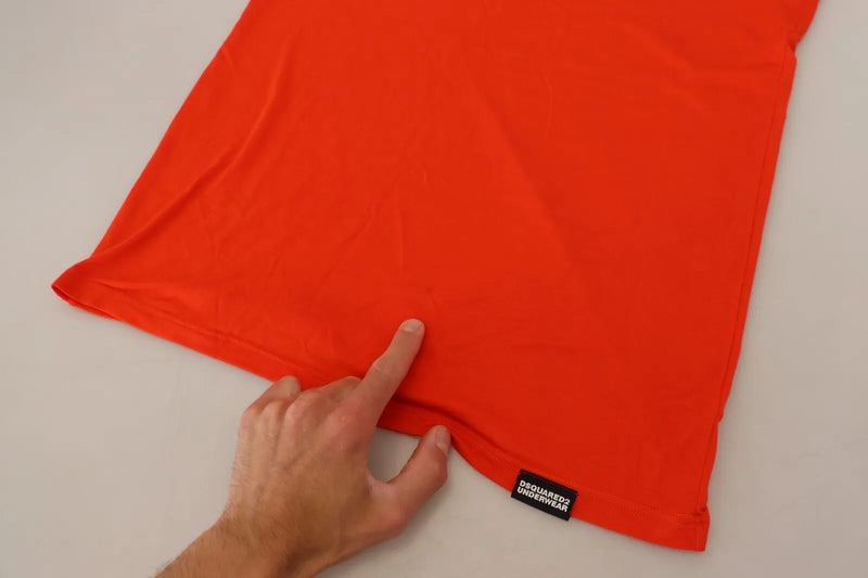 Camiseta de cuello de cuello de manga corta modal naranja