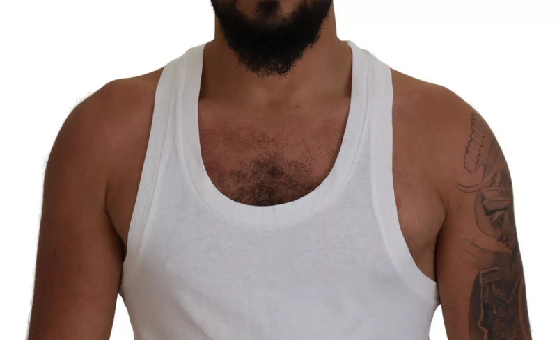 Camiseta de tanque sin mangas de lino de algodón blanco