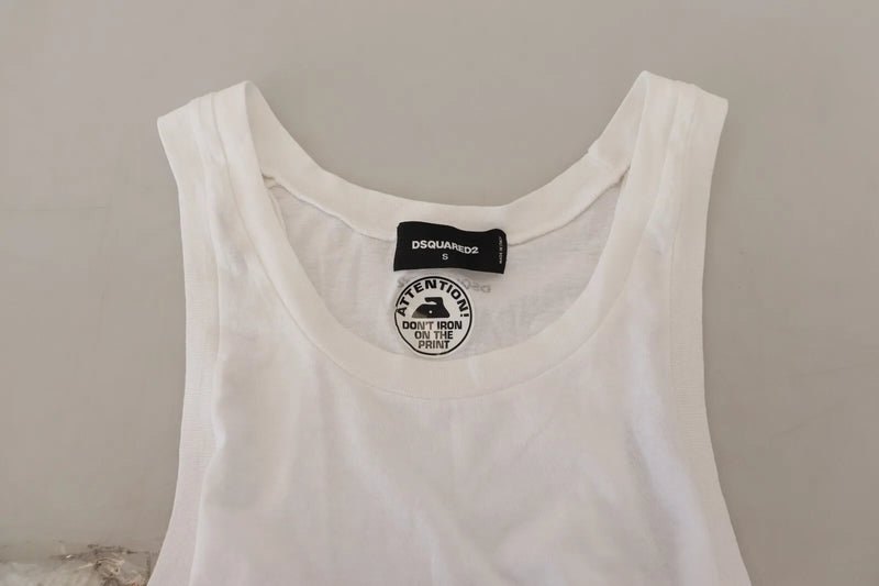 T-shirt de réservoir sans manches en lin en coton blanc