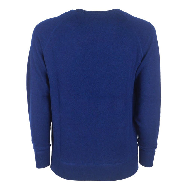 Navy Blue Cashmere Crew Neck πουλόβερ - λεπτή εφαρμογή