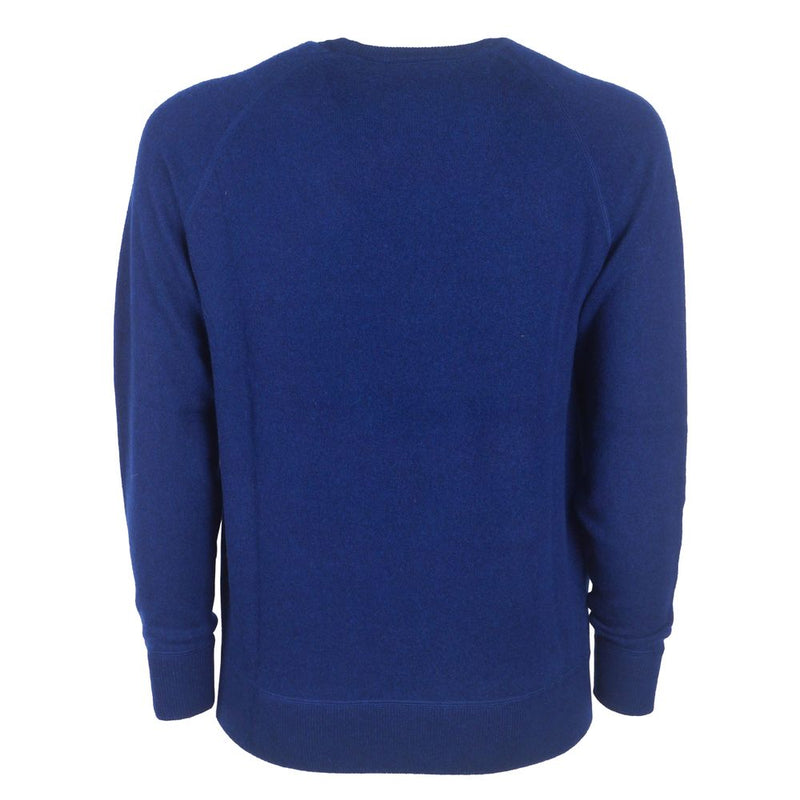 Pull à cou à l'équipage en cachemire bleu marine - Slim Fit