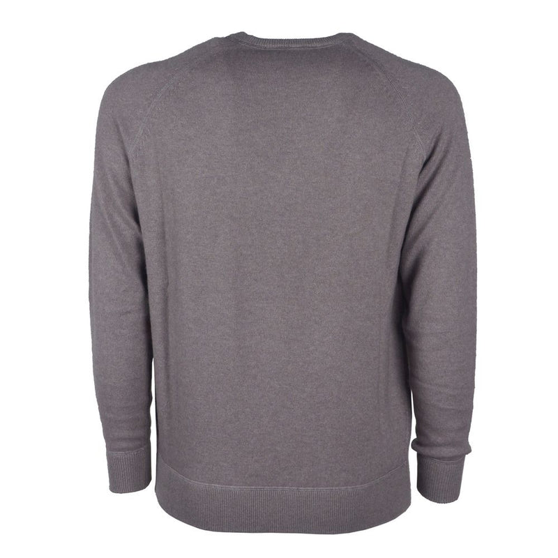 Eleganter grauer Kaschmir -Crew -Nackenpullover