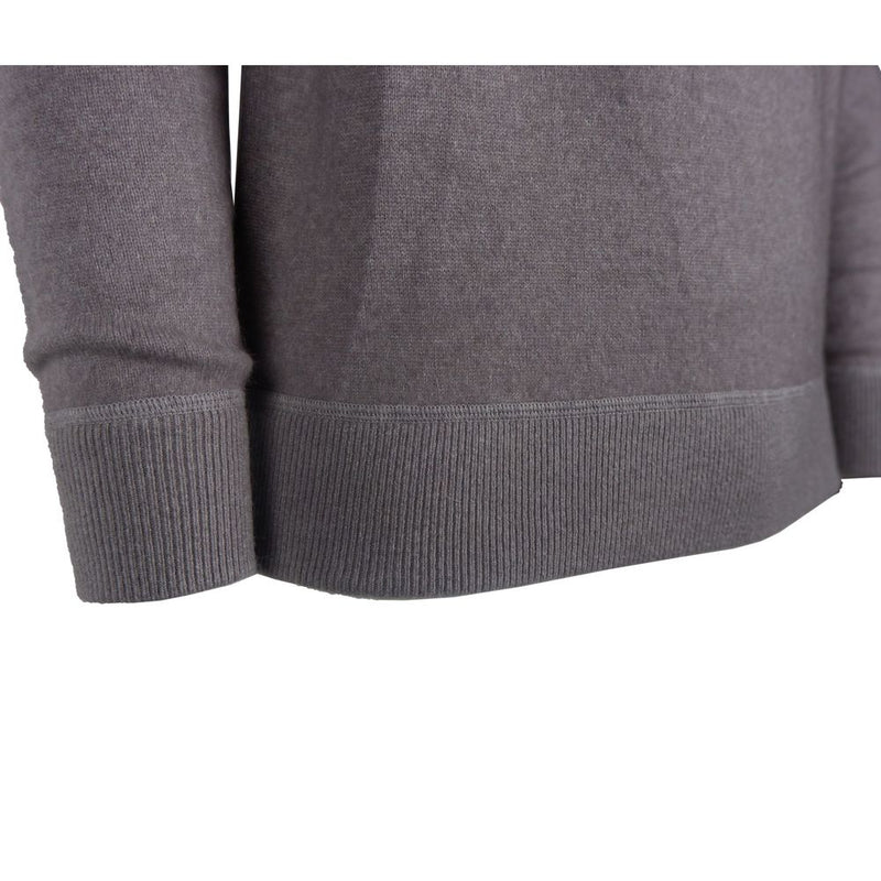 Eleganter grauer Kaschmir -Crew -Nackenpullover