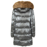 Elegant Long Down Veste avec une capuche Eco-Fur