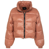 Chic Pink Polyamide Short Down Jacket