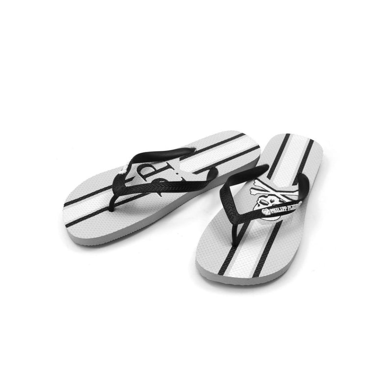 Chic Grey Logo Stampa Flip Flops