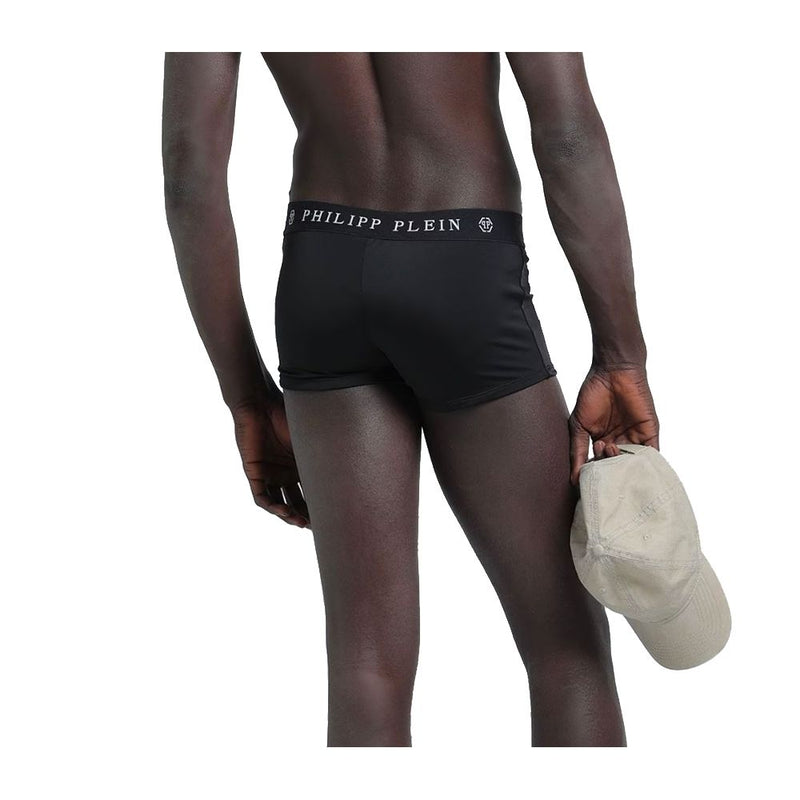 Black Polyamide Men's Swimwear Trunks