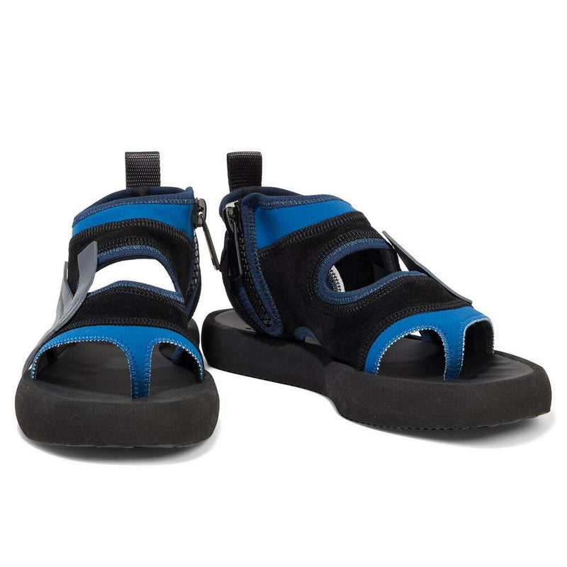 Chic Neoprene und Wildledersandalen in Blau