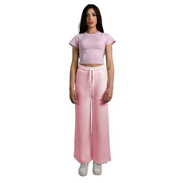 Chic Pink Palazzo Hosen mit Kordelmesser