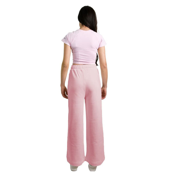 Pantalones de palazzo rosa elegante con cordero