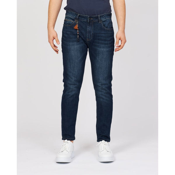 Jeans tratto di cotone blu elegante