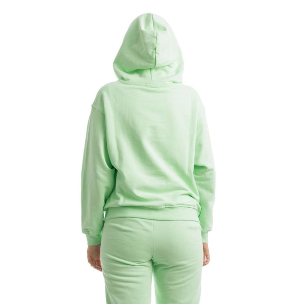 Sweat à capuche en coton vert chic