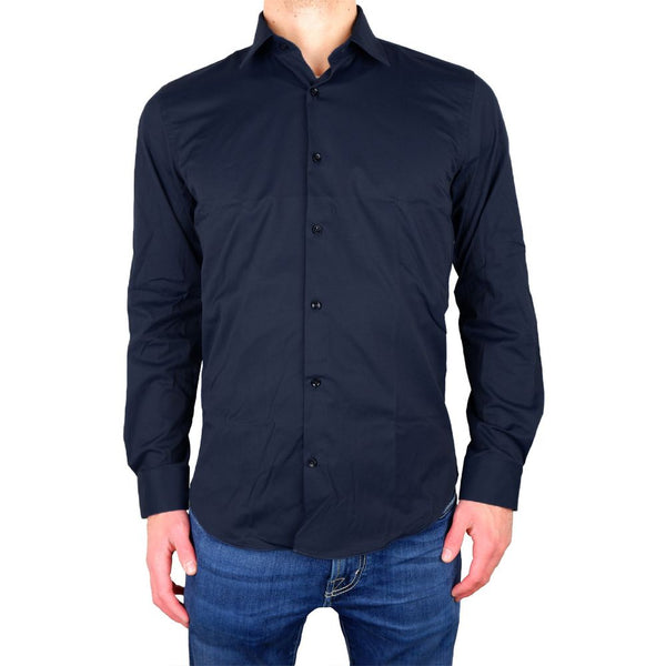 Shirt Gabardine Blue Milano élégante