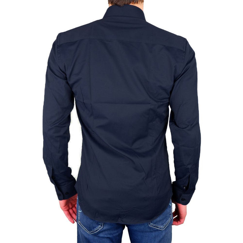 Shirt Gabardine Blue Milano élégante