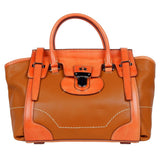 Bolso de cuero naranja