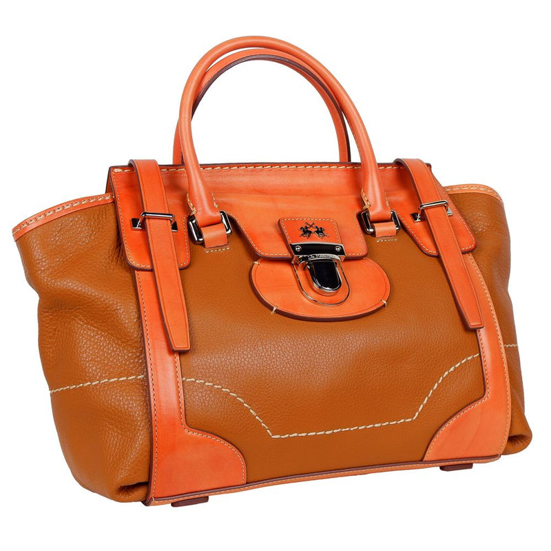 Borsa in pelle arancione