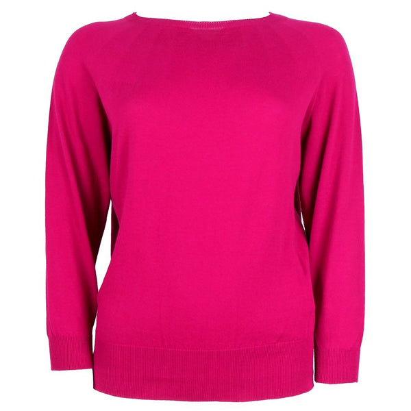 Pull en coton fuchsia