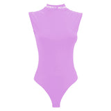 Top in nylon viola e maglietta