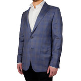 Blazer vergine en laine bleue