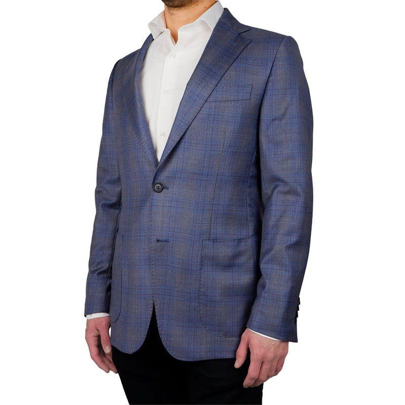 Blazer vergine en laine bleue