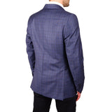 Blazer vergine en laine bleue en bleu clair