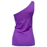 Top in nylon viola e maglietta