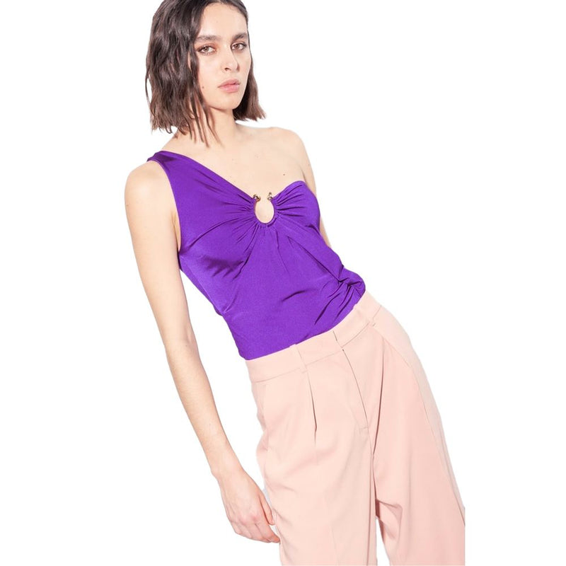 Top in nylon viola e maglietta