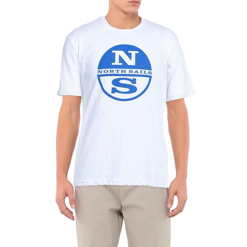 Camiseta de algodón de logotipo blanco nítido