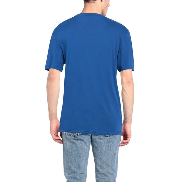 Ocean Blue Cotton Tee με λογότυπο στήθους υπογραφής