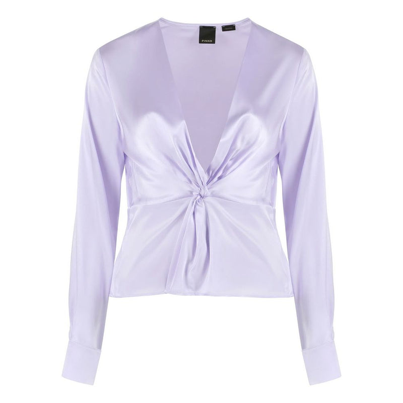 Blusa de elegancia de seda lila