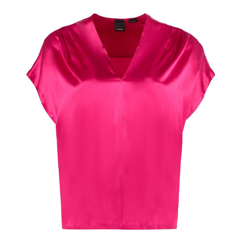 Elegante Fuchsia Seidenmischbluse