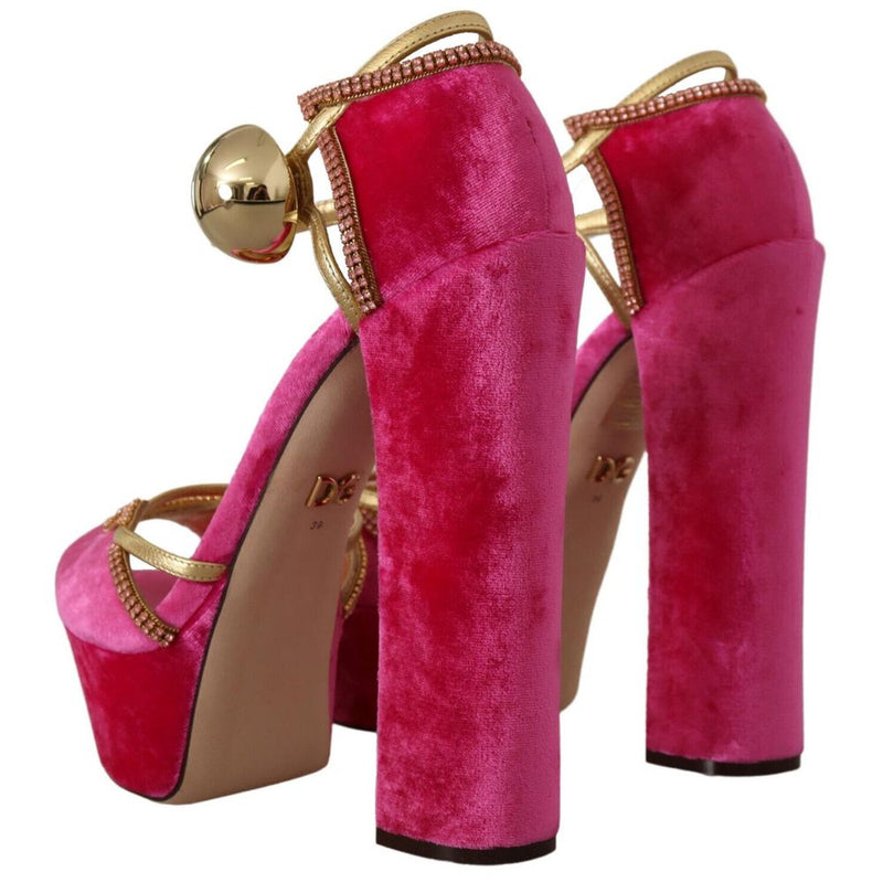 Velvet Crystal-Embellished Heeled Sandals