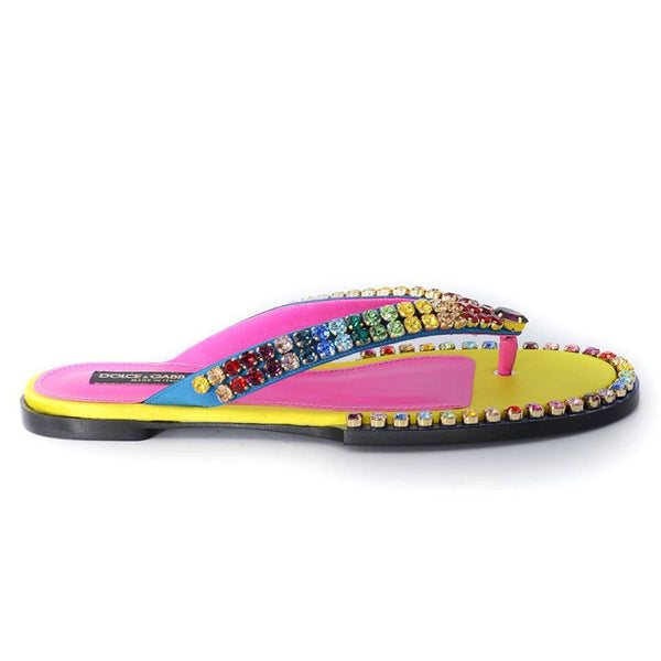 Kristall verzierte Seidenmischung Flip-Flops