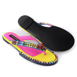 Kristall verzierte Seidenmischung Flip-Flops