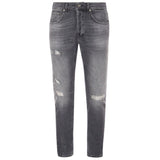 Chic Gray Dian Jeans με αναξιοπαθούντες λεπτομέρειες