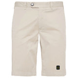 Elegant Beige Bermuda Shorts with Logo Patch