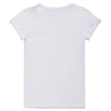 Elegante tee logo del scollo a V in bianco incontaminato