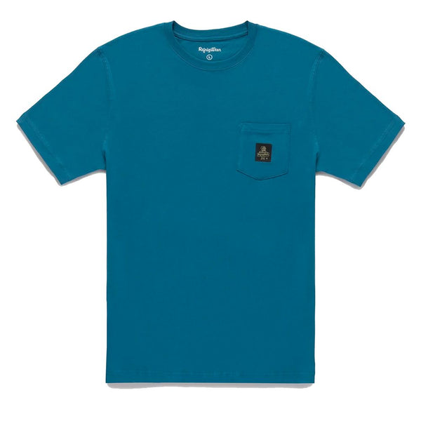 Chic hellblau Baumwoll -T -Shirt mit Brustlogo