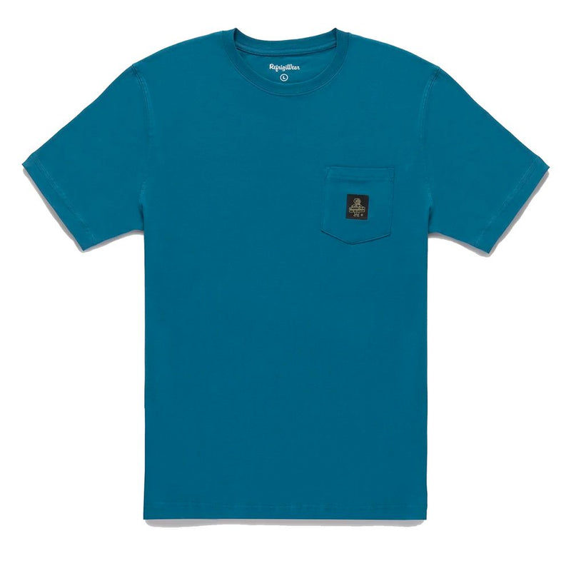 T-shirt en coton bleu clair avec logo coffre