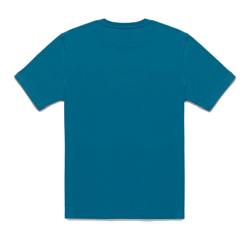 T-shirt en coton bleu clair avec logo coffre