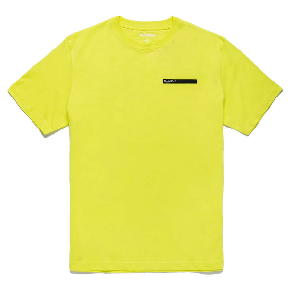 Camiseta de algodón de logotipo en relieve en amarillo