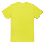 T-shirt di cotone logo in rilievo in giallo