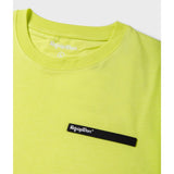 T-shirt di cotone logo in rilievo in giallo