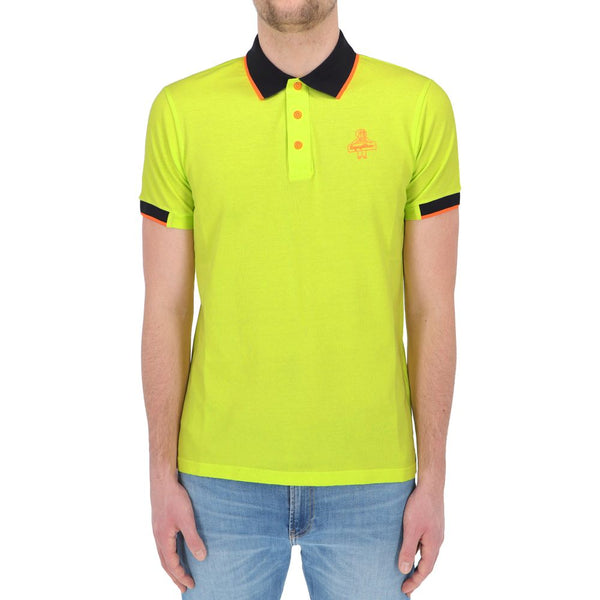 Sunshine Yellow Cotton Polo με τόνους αντίθεσης