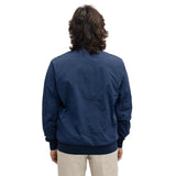 Chaqueta de bombardero azul casual elevado