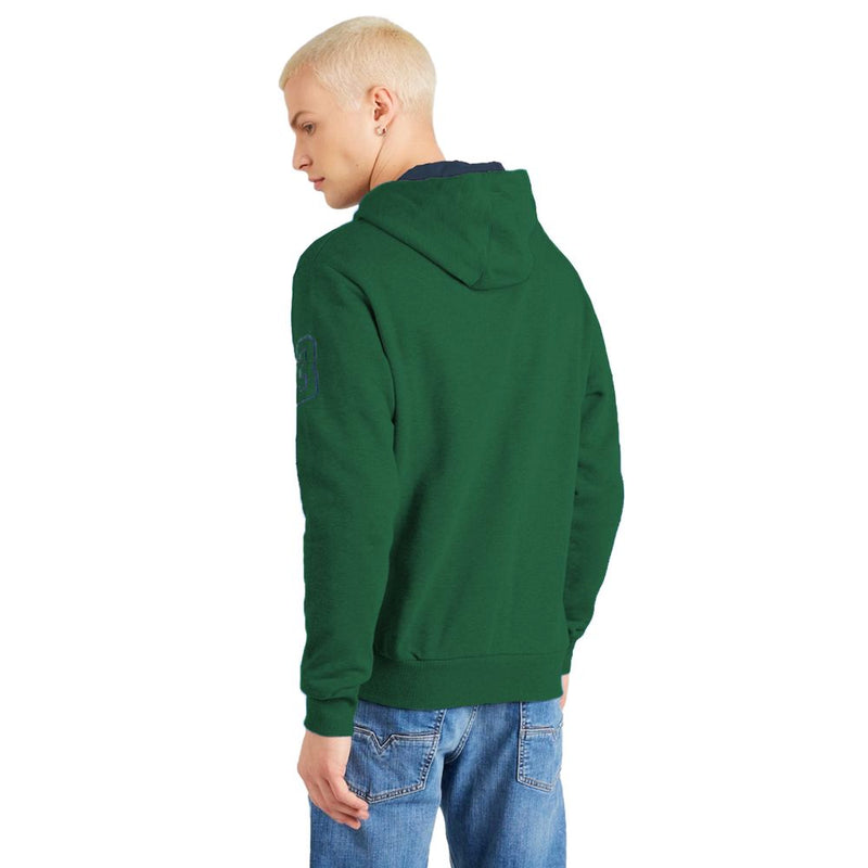 Elegantes grüne Kapuze -Baumwoll -Sweatshirt