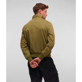 Elegante chaqueta de bombardero de algodón verde para hombres