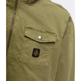 Elegant Green Cotton Bomber Jacket for Men