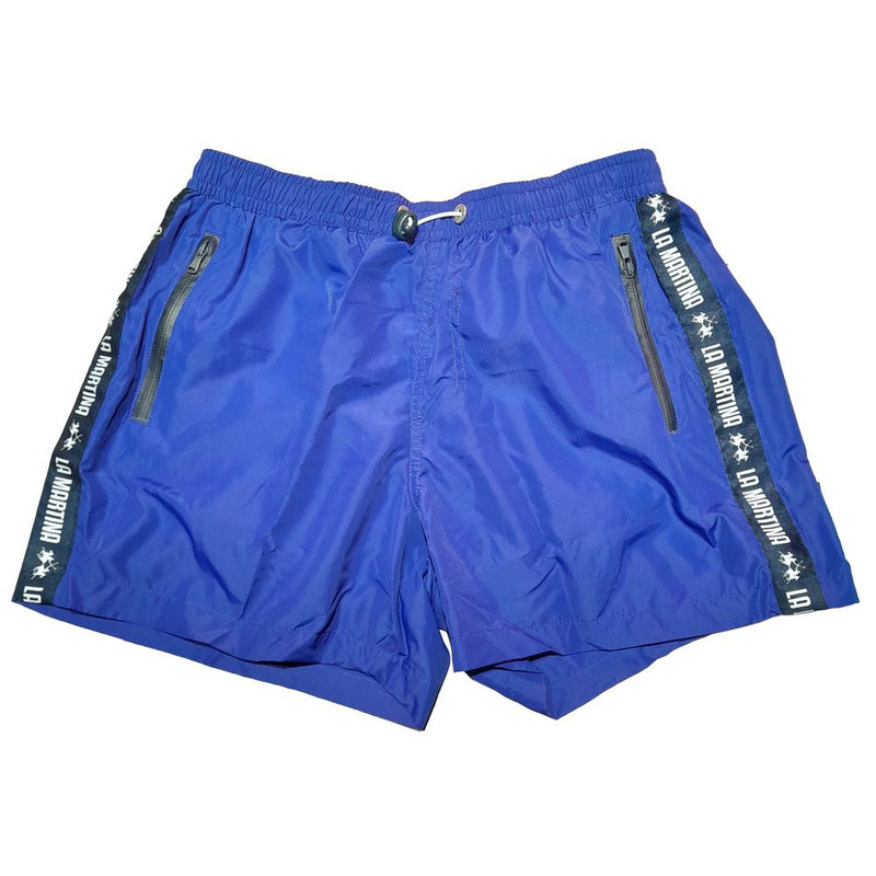 Chic Blue Striped Herren Swim Shorts