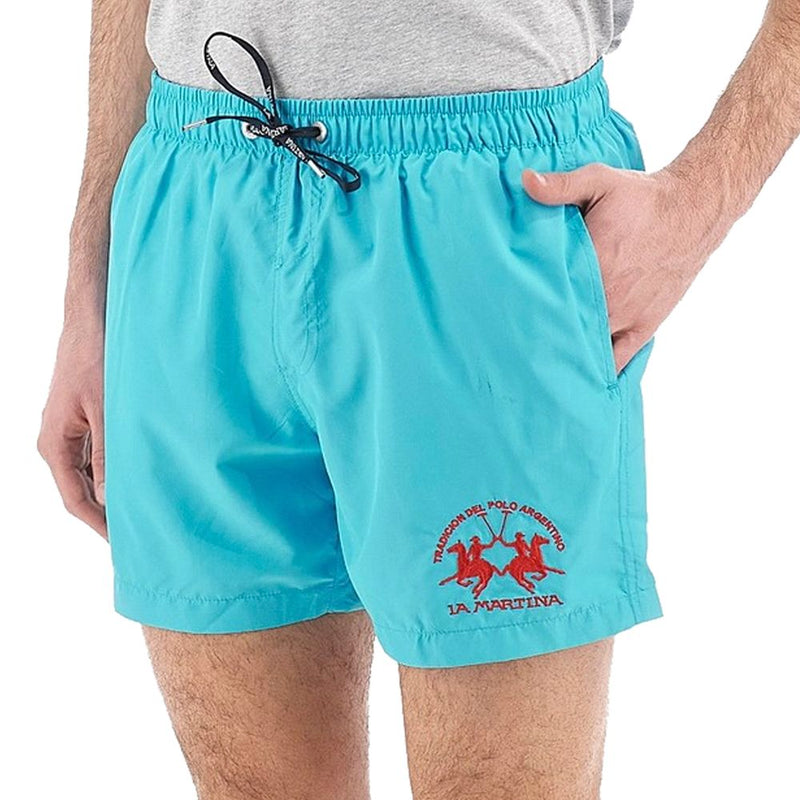 Elegante hellblaue Männerschwimmshorts